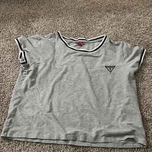 Guess Heather Gray Tee with Black Accents